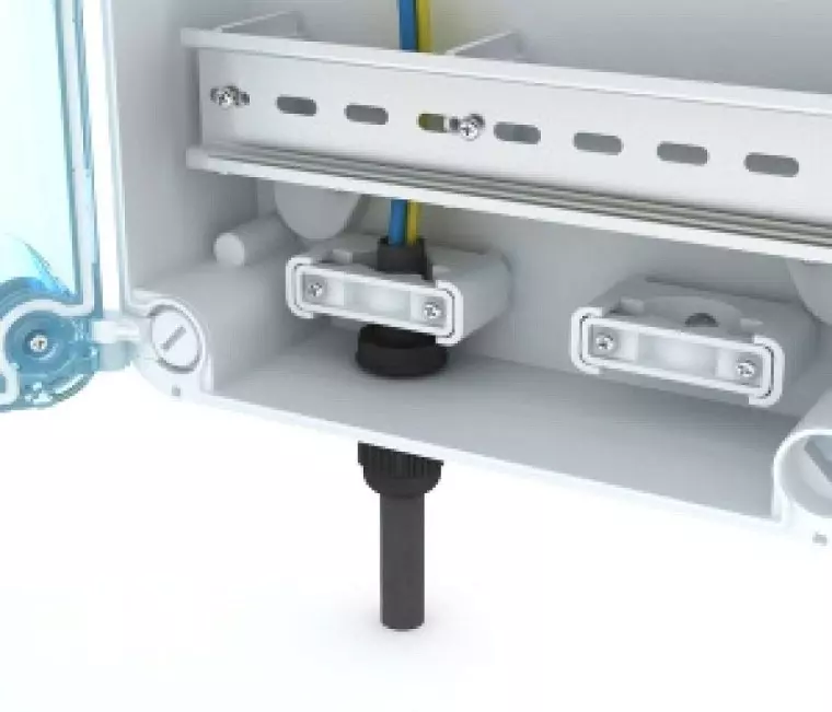 Щит kns 66-350x200 IP66 для установки счётчика с 4 автоматами Текфор Россия