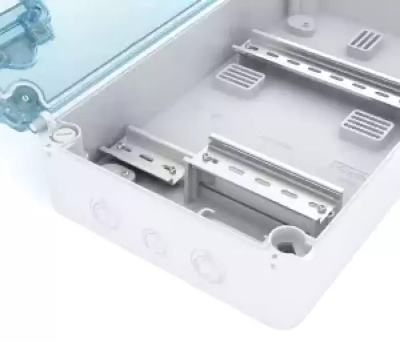 Щит kns 66-350x200 IP66 для установки счётчика с 4 автоматами Текфор Россия