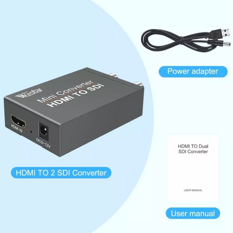 Видео-аудио адаптер HDMI в SDI, SDI в HDMI 1080p