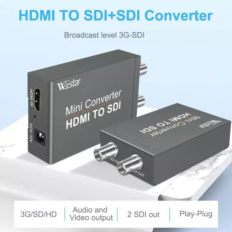 Видео-аудио адаптер HDMI в SDI, SDI в HDMI 1080p