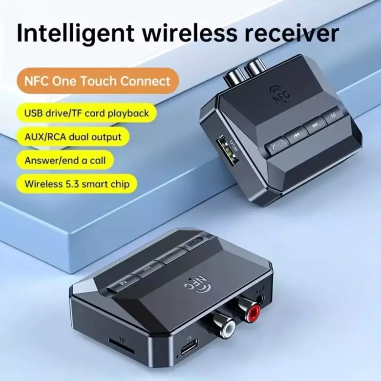 Беспроводной аудио-адаптер Bluetooth 5.3/Micro SD/USB - в аналоговый