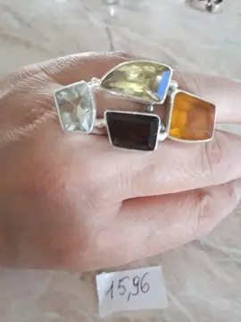 Кольца серебро 925 пробы с натуральными топазами из тайланда