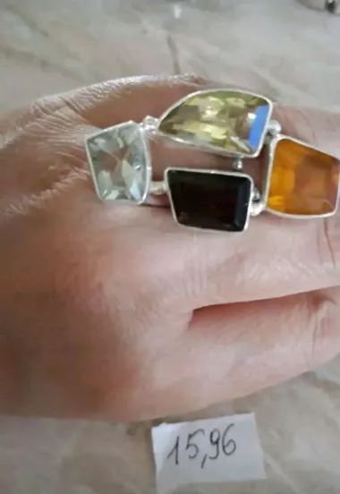 Кольца серебро 925 пробы с натуральными топазами из тайланда — 3/5