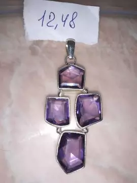 Подвески кулоны серебро 925 пробы с натуральными топазами и аметистами из тайланда