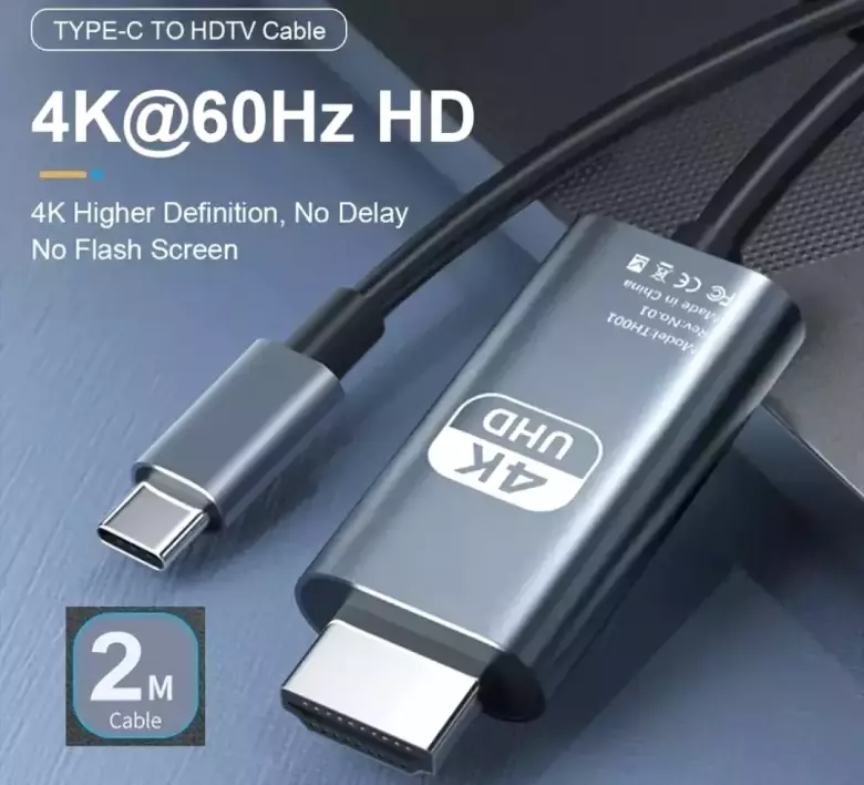 Кабель - адаптер usb typec to hdmi 4k. 2м