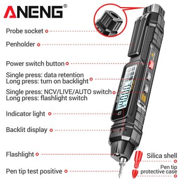 ANENG A3005 интеллектуальный мультиметр, бесконтактный детектор.