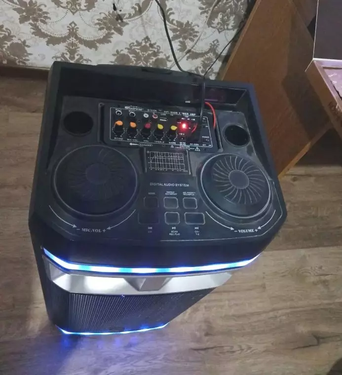 Усилитель звука woopker, 30-120вт, поддержка двойного микрофона, bluetooth