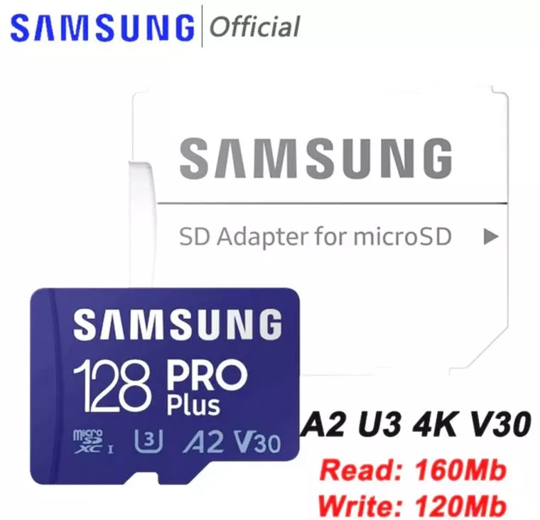 MicroSD сlass 10, u3, a2, v30 64-128gb