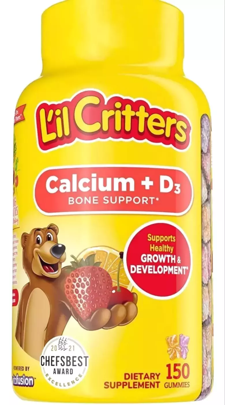 L’il Critters Кальций для Детей + Витамин Д3 150 шт USA