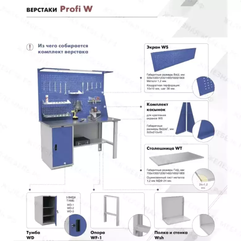 Верстак PROFI W WT160.WD2.WD5.010
