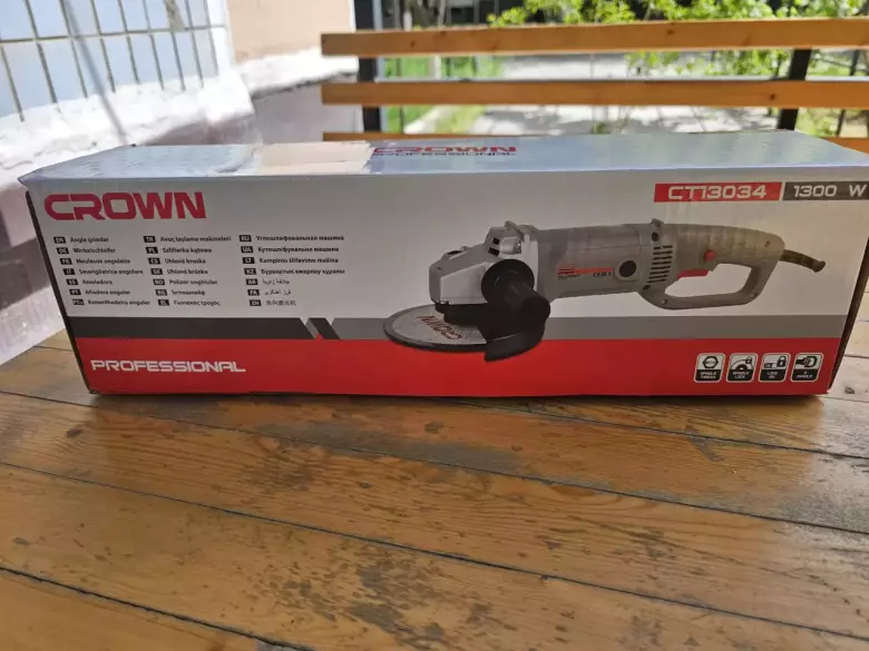 Болгарка оригинальная Crown CT13034 • 1300 Вт • Новая в коробке