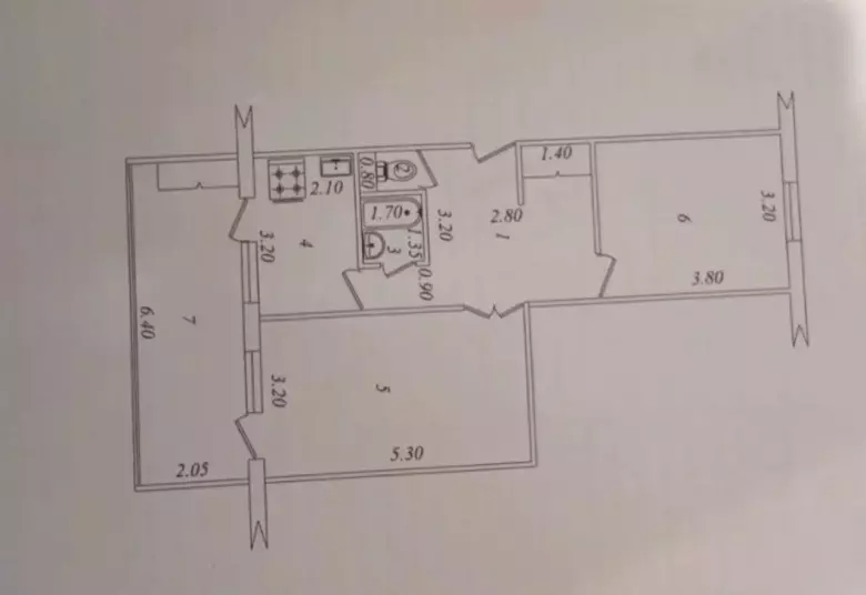 Продается 2-х комнатная квартира на Карасу-1 переделанная в 3-х комнатную