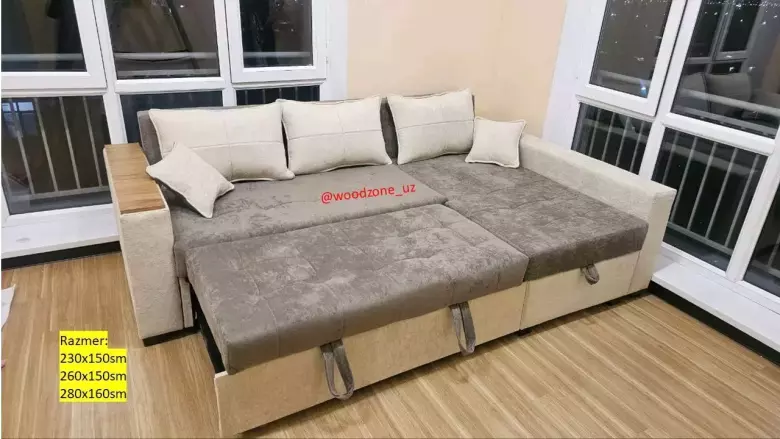 Угловой Раскладной диван размер 260х150см