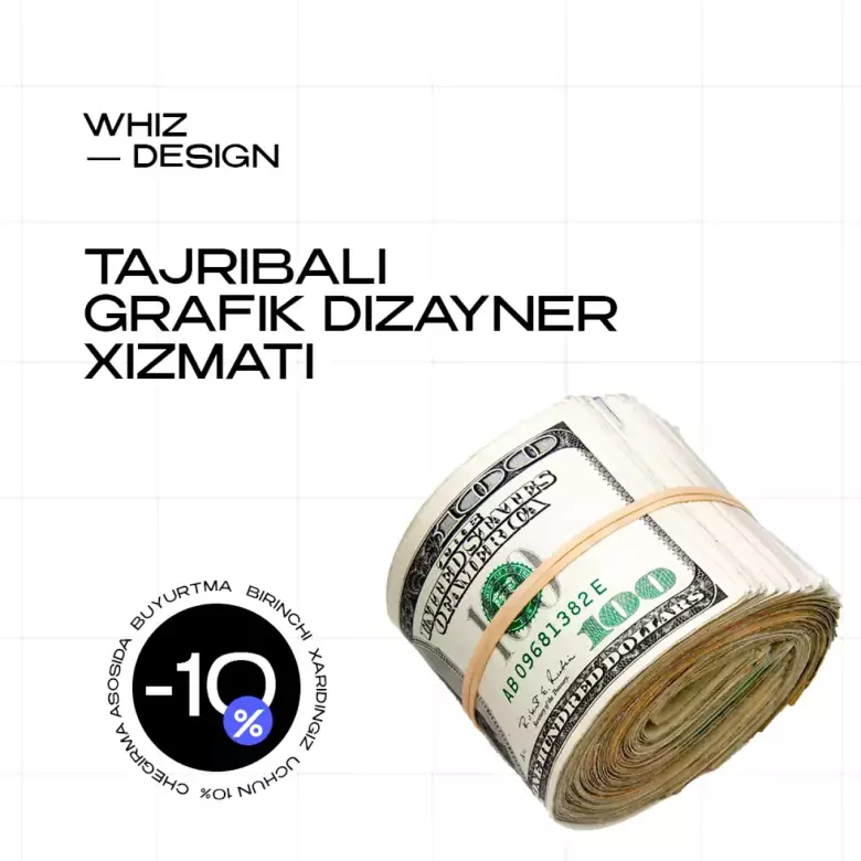 Grafik dizayner xizmatlari | 3 yillik tajriba | 100+ loyiha