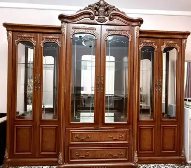 Тяжёлая импортная витрина из Китая, классическая мебель для зала