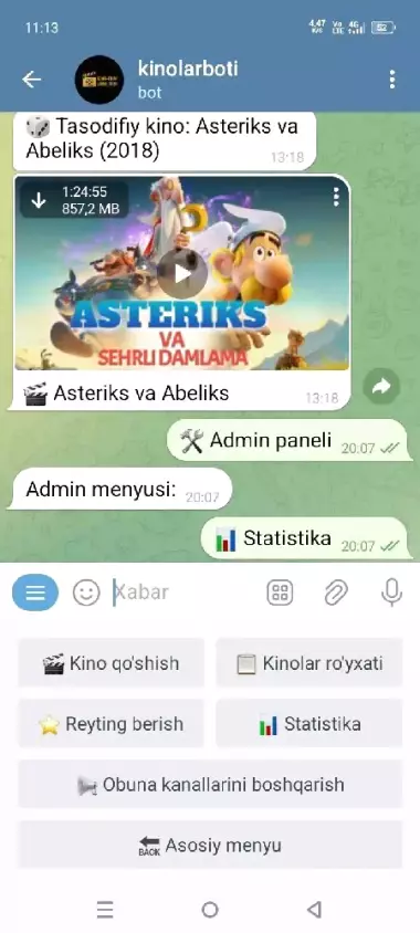 Telegram bot yasab berish hizmati