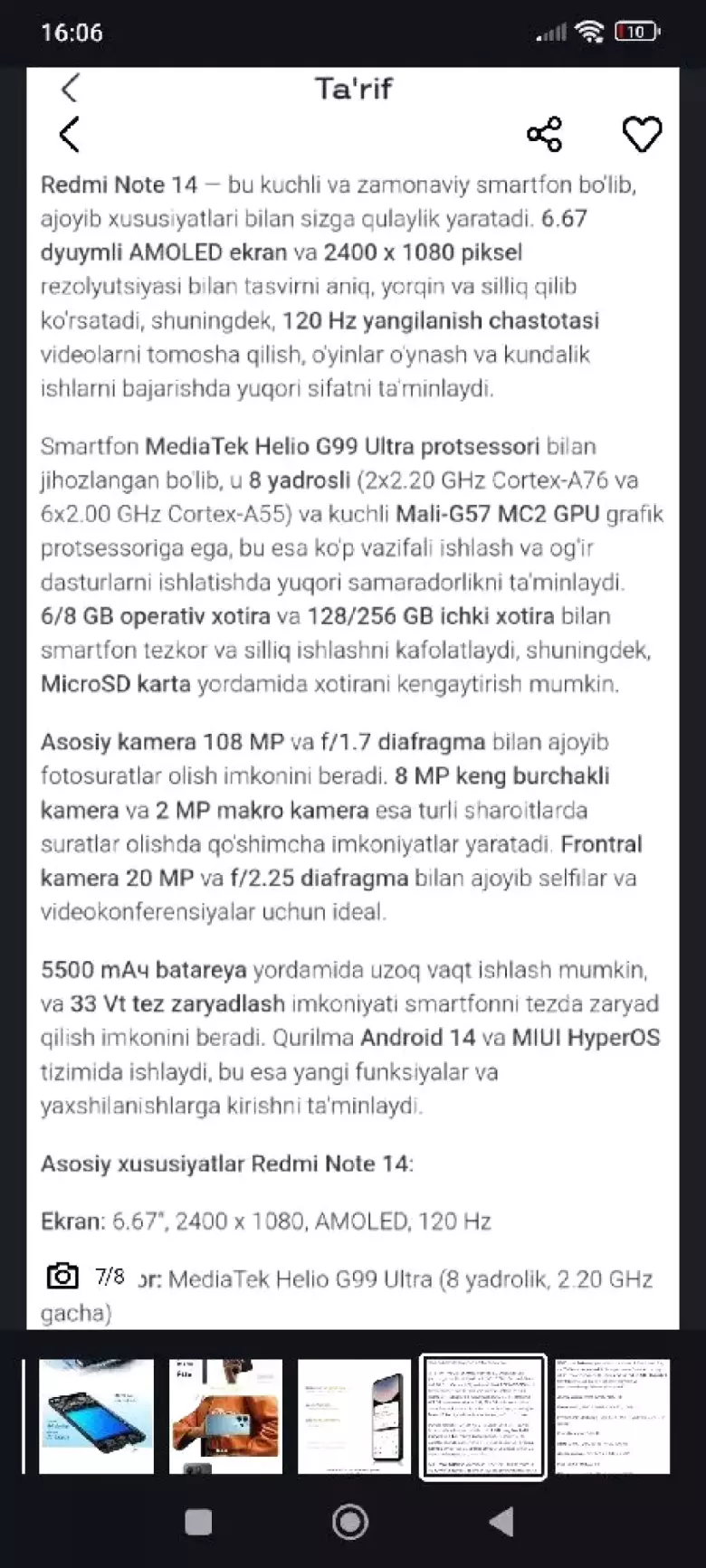 3 kun boʻldi sovgʻaga Kelibdi Redmi Note 14 6/128