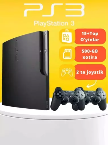 Sony PlayStation 3 4 джойстика, черный
