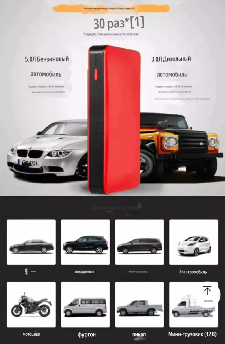 Аварийно-запускаюшие устройство для автомобиля
