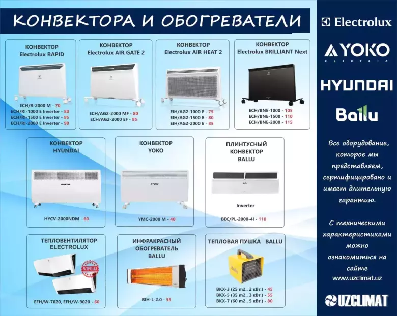 Конвектора и Обогреватели