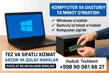 Kompyuter va Dasturiy Ta’minot Xizmatlari — Tez, Sifatli va Kafolat bilan