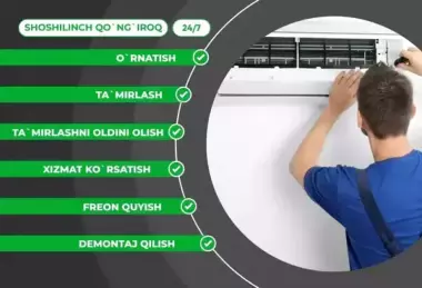 Konditsoner xizmatlari.Oʻrnatish. Tamirlash. Freon quyish.Furyon