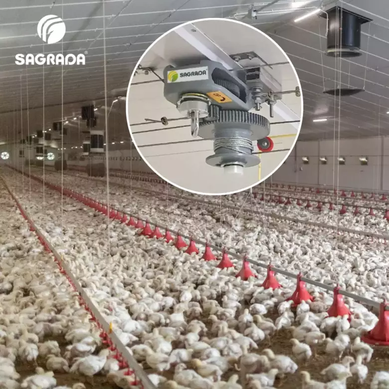 Лебедка потолочная на 1500 кг для птицеводства