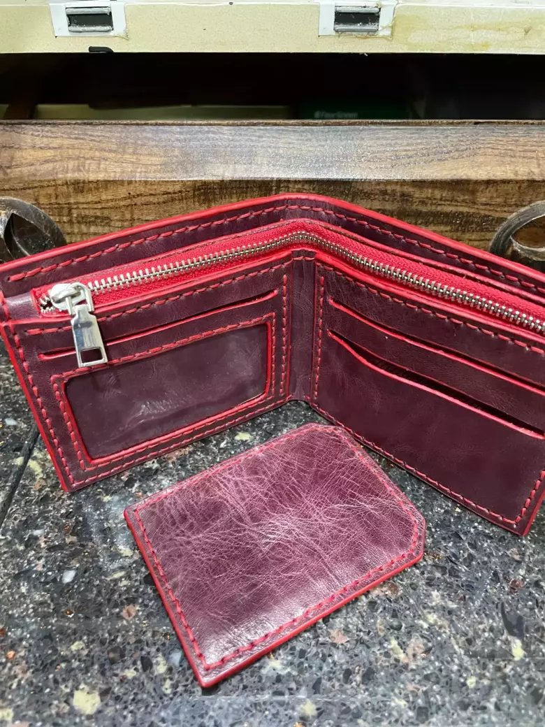 Кожаное портмоне, ручная работа.
