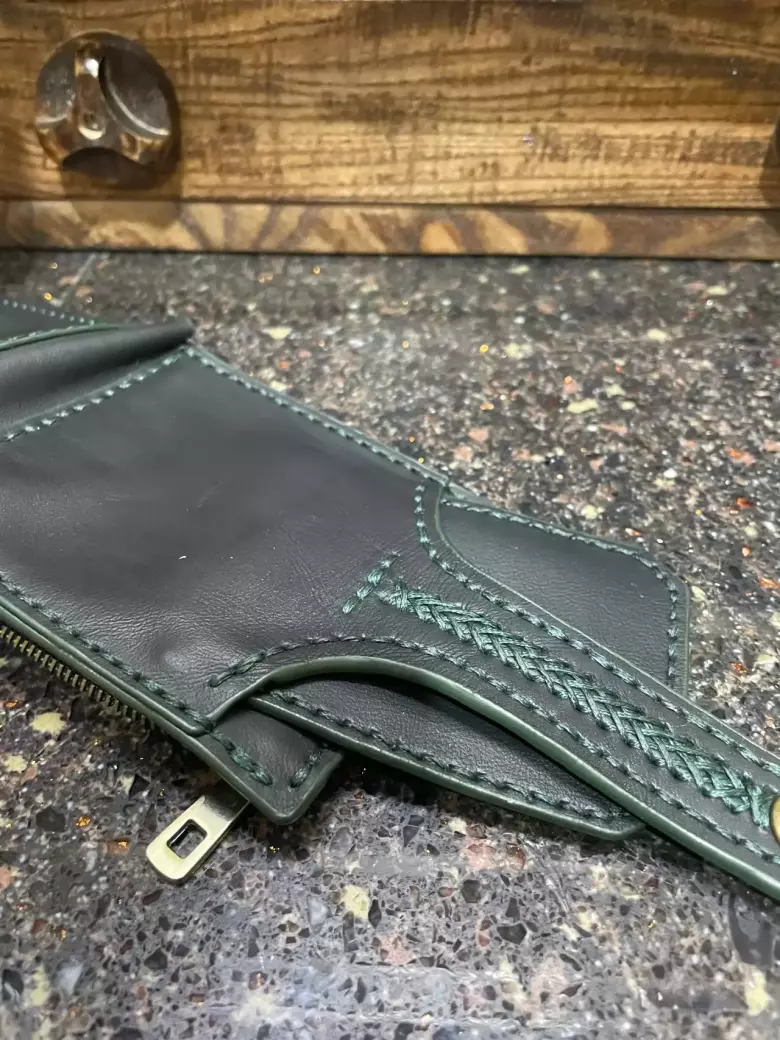 Кожанное портмоне, ручная работа.