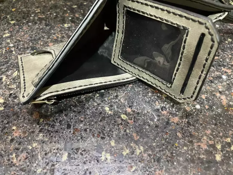 Кожанное портмоне, ручная работа.