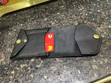 Кожанный мини кошелек, Ручная работа.