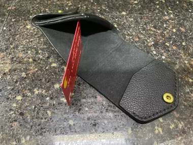 Кожанный мини кошелек, Ручная работа.