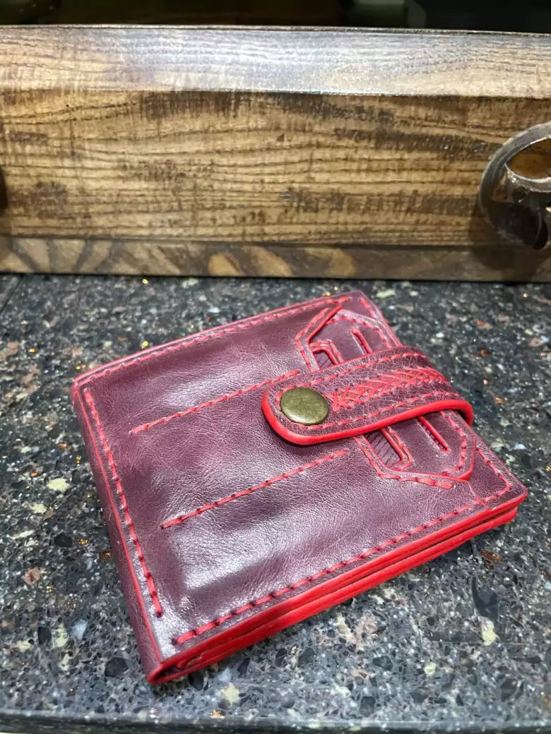 Кожаное портмоне, ручная работа.