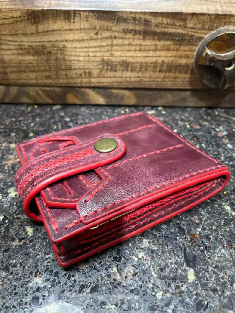 Кожаное портмоне, ручная работа.