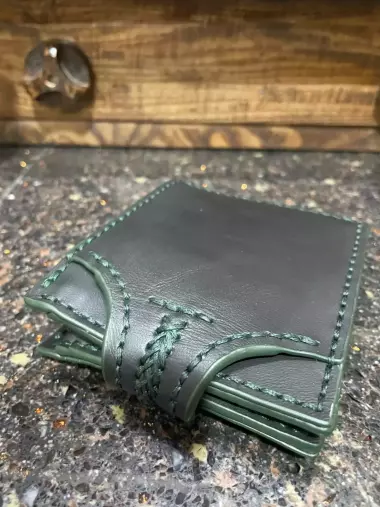 Кожанное портмоне, ручная работа.