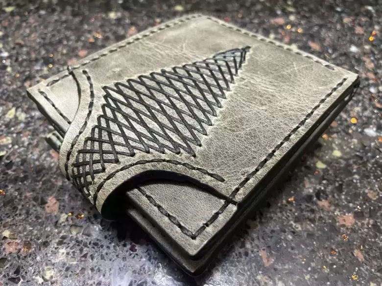 Кожанное портмоне, ручная работа.