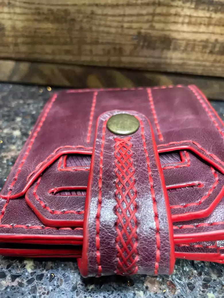 Кожаное портмоне, ручная работа.