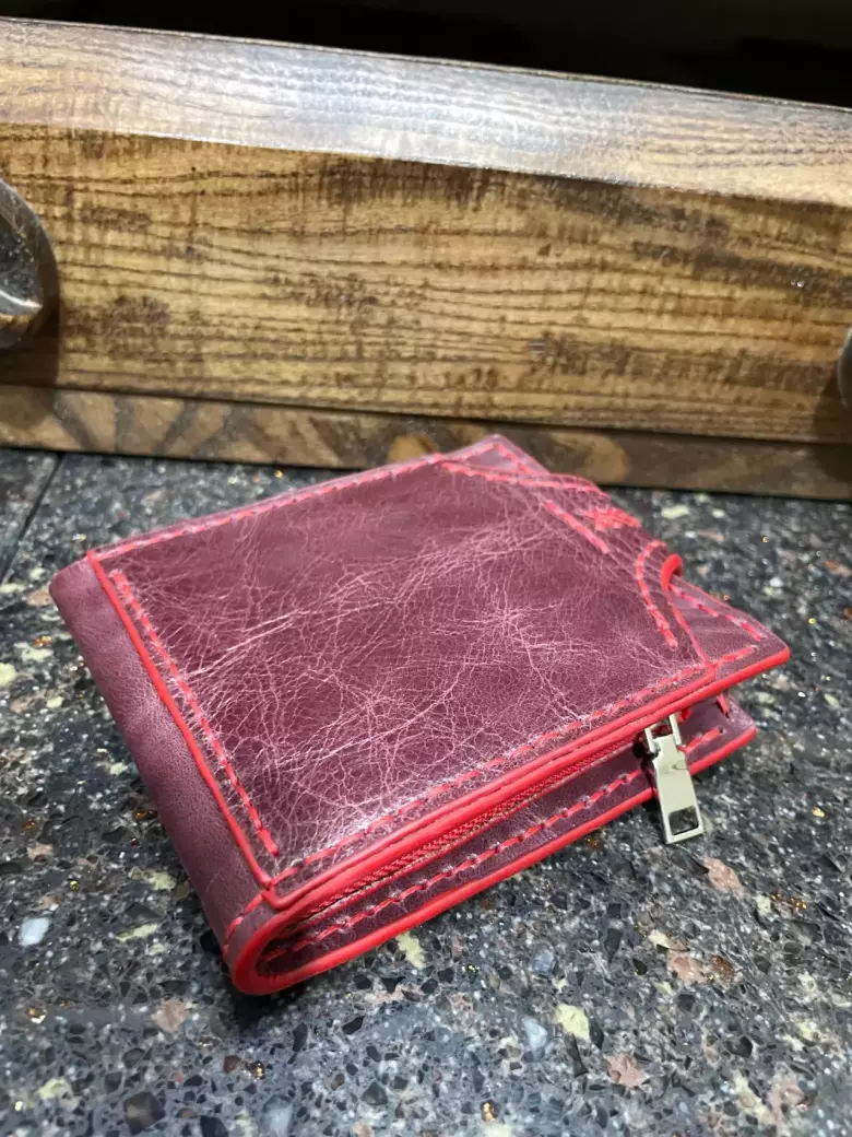 Кожаное портмоне, ручная работа.