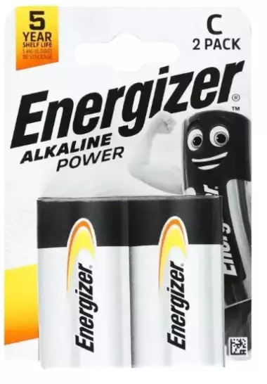 Батарейка C щелочная Energizer LR14-2BL Alkaline Power в блистере 2шт.
