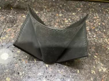 Кожанный мини кошелек, ручная работа.