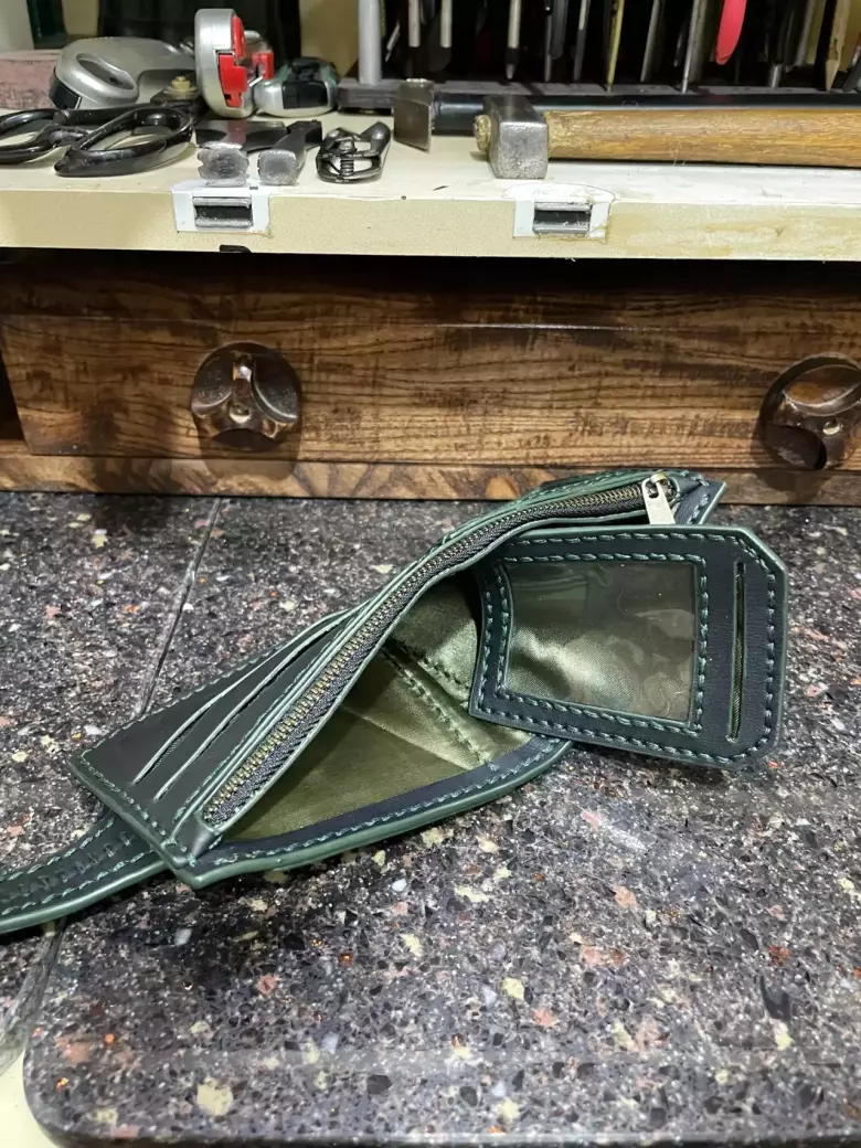 Кожанное портмоне, ручная работа.