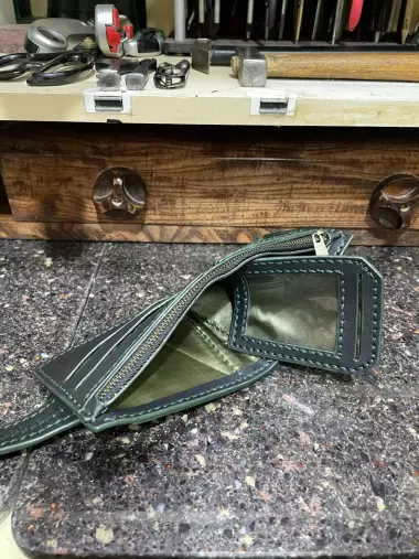 Кожанное портмоне, ручная работа.