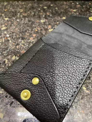 Кожанный мини кошелек, Ручная работа.