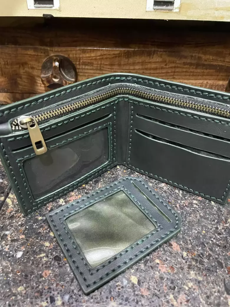 Кожанное портмоне, ручная работа.