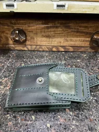 Кожанное портмоне, ручная работа.