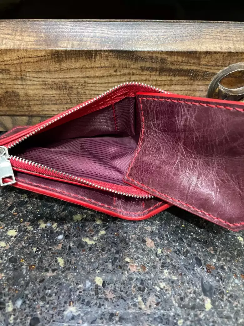 Кожаное портмоне, ручная работа.