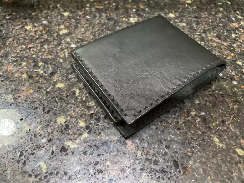 Кожанный мини кошелек, ручная работа.