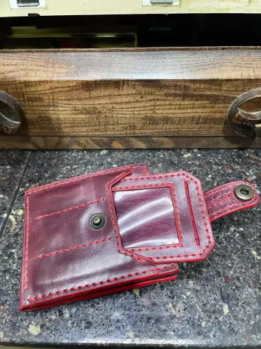 Кожаное портмоне, ручная работа.