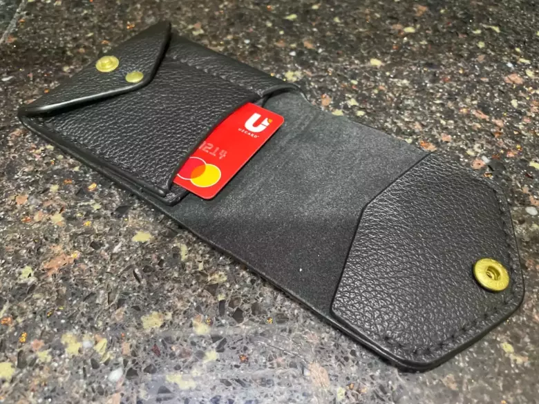 Кожанный мини кошелек, Ручная работа.