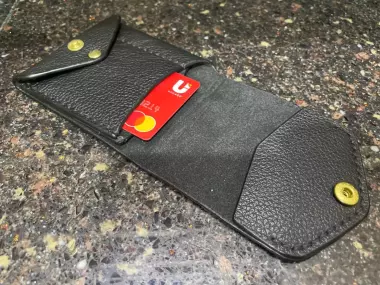 Кожанный мини кошелек, Ручная работа.